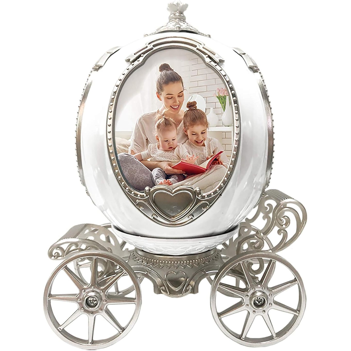 Portarretrato musical giratorio con 4 marcos para fotos